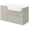 Leroy Merlin Mobile bagno sospeso con lavabo L 90 x H 50 x P 36.5 cm tortora chiaro, 1 anta 1 cassetto per vasca a destra Matrix