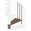 Iris Gradino Luna in legno noce argento L 590 mm H 153 mm