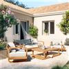 NATERIAL Salotto da giardino per 5 persone marrone Equateur NATERIAL con cuscini in poliestere grigio