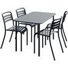 Leroy Merlin Set tavolo e sedie Cafe in acciaio antracite per 4 persone