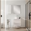 Leroy Merlin Pensile bagno Linea bianco opaco in vetro, 1 anta apertura da destra e sinistra P 16 x L 30 x H 75 cm