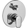 HUBER Rubinetto per doccia getto laminare cristallino ad incasso monocomando PLANO cromo lucido HUBER