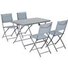 NATERIAL Set tavolo e sedie Emys NATERIAL in acciaio blu per 4 persone