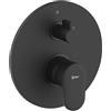 HUBER Rubinetto per doccia getto laminare cristallino ad incasso monocomando PLANO nero opaco HUBER
