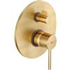 HUBER Rubinetto per doccia getto laminare cristallino ad incasso monocomando TAYRONA oro satinato HUBER