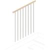 Iris Balaustra in kit IRIS Superiore in acciaio bianco, corrimano in legno faggio, L 102 cm fissaggio a pavimento