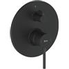 HUBER Rubinetto per doccia getto laminare cristallino ad incasso monocomando TAYRONA nero opaco HUBER
