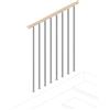 Iris Balaustra in kit IRIS Superiore in acciaio argento, corrimano in legno faggio, L 102 cm fissaggio a pavimento