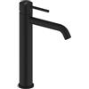 HUBER Rubinetto per lavabo getto laminare cristallino TAYRONA nero verniciato opaco HUBER H 28.7 cm