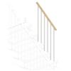Iris Balaustra in kit IRIS Gala 3GR in legno bianco, corrimano in legno faggio, L 120 cm fissaggio a pavimento