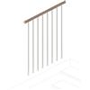Iris Balaustra in kit IRIS Superiore in acciaio bianco, corrimano in legno noce, L 102 cm fissaggio a pavimento