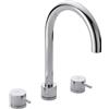 HUBER Rubinetto per lavabo Tayrona Huber 3 fori con getto laminare cristallino, cromato lucido H26 cm