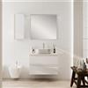 Leroy Merlin Pensile bagno Pull bianco opaco in vetro, 1 anta apertura da destra e sinistra P 16 x L 30 x H 75 cm
