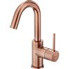 HUBER Rubinetto per lavabo getto laminare cristallino TAYRONA rame spazzolato satinato HUBER H 26.4 cm