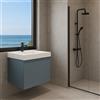 Leroy Merlin Mobile bagno sospeso con lavabo L 100.5 cm laccato indaco e grigio carbone 2 cassetti per vasca a sinistra Pixel