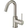 HUBER Rubinetto per lavabo getto laminare cristallino TAYRONA nichel satinato HUBER H 26.4 cm