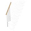 Iris Balaustra in kit IRIS Bria 3GR in acciaio argento, corrimano in legno faggio, L 120 cm fissaggio a parete