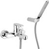 HUBER Rubinetto per vasca getto laminare cristallino PLANO per muro cromo HUBER