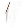 Iris Balaustra in kit IRIS Bria 3GR in acciaio argento, corrimano in legno noce, L 120 cm fissaggio a parete