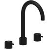 HUBER Rubinetto per lavabo getto laminare cristallino TAYRONA nero verniciato opaco HUBER H 26 cm