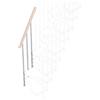 Iris Balaustra in kit IRIS Bria 3GR in acciaio argento, corrimano in legno bianco, L 120 cm fissaggio a parete