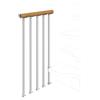 Iris Balaustra in kit IRIS Bria per pianerottolo in acciaio argento, corrimano in legno faggio L 120 cm fissaggio a parete