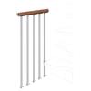 Iris Balaustra in kit IRIS Bria per pianerottolo in acciaio argento, corrimano in legno noce L 120 cm, fissaggio a parete