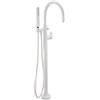 HUBER Rubinetto per vasca getto laminare cristallino PLANO per pavimento bianco verniciato HUBER