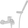HUBER Rubinetto per vasca getto laminare cristallino PLANO per muro bianco verniciato HUBER