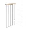 Iris Balaustra in kit IRIS Bria per pianerottolo in acciaio argento, corrimano in legno bianco L 120 cm, fissaggio a parete