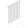 Iris Balaustra in kit IRIS Superiore in acciaio argento, corrimano in legno bianco, L 102 cm fissaggio a pavimento