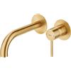 HUBER Rubinetto per lavabo getto laminare cristallino TAYRONA oro spazzolato satinato HUBER H 8 cm