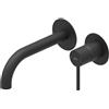 HUBER Rubinetto per lavabo ad incasso getto laminare cristallino TAYRONA nero verniciato opaco HUBER H 8 cm
