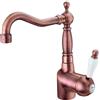 HUBER Rubinetto per lavabo getto laminare cristallino OXFORD rame spazzolato satinato HUBER H 26 cm