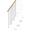 Iris Balaustra in kit IRIS Vida 3GR in legno argento, corrimano in legno faggio, L 120 cm fissaggio a parete