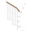 Iris Balaustra in kit IRIS Vida Giro in legno bianco, corrimano in legno faggio, L 120 cm fissaggio a parete