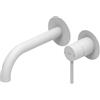 HUBER Rubinetto per lavabo ad incasso getto laminare cristallino TAYRONA bianco verniciato opaco HUBER H 8 cm