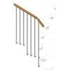 Iris Balaustra in kit IRIS Vida Giro in legno argento, corrimano in legno faggio, L 120 cm fissaggio a parete