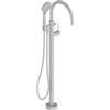 HUBER Rubinetto per vasca getto laminare cristallino TAYRONA per pavimento bianco verniciato HUBER