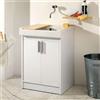 Leroy Merlin Mobile lavanderia ADA in pvc bianco con lavabo in ceramica incluso P 50 x L 60 x H 84 cm