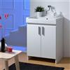 Leroy Merlin Mobile lavanderia EVO in legno nobilitato bianco con lavabo in ceramica incluso P 50 x L 60 x H 84 cm
