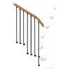 Iris Balaustra in kit IRIS Vida Giro in legno grigio antracite, corrimano in legno faggio, L 133 cm fissaggio a parete
