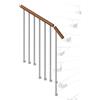 Iris Balaustra in kit IRIS Vida Giro in legno argento, corrimano in legno noce, L 133 cm fissaggio a parete