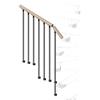 Iris Balaustra in kit IRIS Vida Giro in legno grigio antracite, corrimano in legno bianco, L 133 cm fissaggio a parete