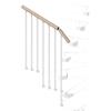 Iris Balaustra in kit IRIS Vida Giro in legno bianco, corrimano in legno bianco, L 133 cm fissaggio a parete