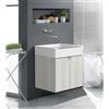Leroy Merlin Mobile lavanderia con lavabo incluso Exe in abs olmo perla P 50 x L 60 x H 84 cm