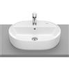 ROCA Lavabo da appoggio Domus ROCA ovale in ceramica con con foro L 55 x H 13 x P 40 cm bianco lucido piletta non inclusa