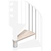 Iris Gradino Luna in legno grigio faggio L 590 mm H 153 mm