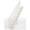 Iris Scala a rampa dritta Vida, larghezza 60 cm, struttura in acciaio bianco, gradini in legno faggio, colore bianco