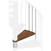 Iris Gradino Luna in legno noce grigio L 590 mm H 153 mm